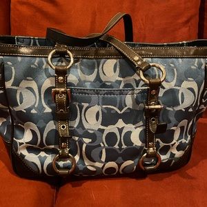Blue Coach Signature Gallery Tote
